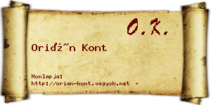 Orián Kont névjegykártya